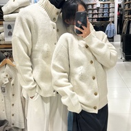 ● Xác thực Uniqlo Nhật Bản duy nhất U phòng thử đồ nam giới và phụ nữ áo len dệt Cardigan dài tay so