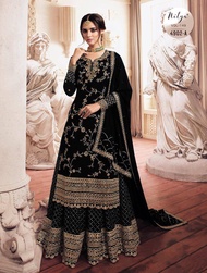 ชุดอินเดีย: 👗Top Front :- Georgette With Thread  Embroidery Work  Back:  Georgette  Bottom :- Santoo