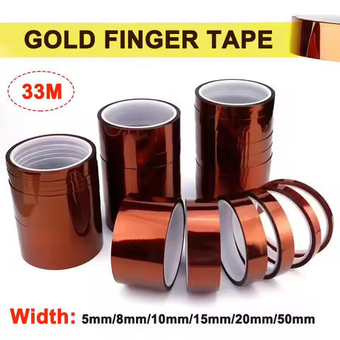 33M Gold Finger High Temp Heat Resistant Tapes 5-50MM Self Adhesive Polyimide Heat BGA Tape for Elec