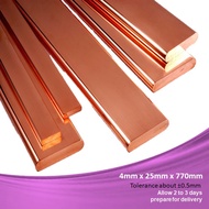 C1100 Copper 4mm x 25mm x 770mm / Flat Bar / Flat Copper / Copper Flat Bar / Copper Bar / Copper Bar