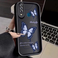 Case For VIVO Y17 Y15 Y12 Y12i Y3 Y3s 2020 Soft Shockproof Silicone Blue Butterfly Phone