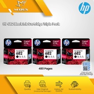HP 682 Black X 3 PCS (Triple Pack) Original Ink Advantage Cartridge (3YM77AA) For HP Deskjet 2336 28