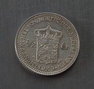 koin 1/2 gulden queen Wilhelmina 1929, (m9)