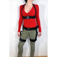 (HARNESS ONLY) Tomb Raider Halloween Costume Halloween Harness Chest Body Harness Thigh Raider Lara 