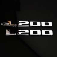 โลโก้ L200 ติดข้างรถกระบะ สีโครเมี่ยม ขอบดำ ขนาด 2.4 x 17 cm. สำหรับ Mitsubishi Cyclone L200