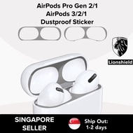 [SG] Airpods Pro Gen 2/1 or AirPods 3/2/1 Dustproof Cover sticker (Silver, 2 Pack)