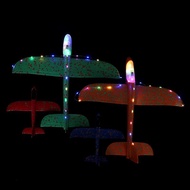 [T&B Nov] 1 Set Outdoor Game Aircraft Model 24/48CM Foam Plane Kits Flying Glider Toy With LED Light