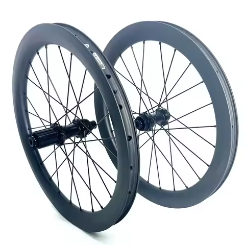 20 Inch 451 Carbon Bike Wheels Disc Brake Tubeless Compatible with Clincher Folding Bike Wheelset 38