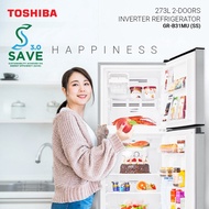 Toshiba 273L 2-Doors Inverter 5 Stars Refrigerator / Freezer / Fridge / Peti Sejuk GR-B31MU(SS)