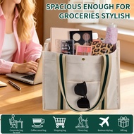 AugbunnyStylish Large Canvas Tote • Casual Daily Shopping Work Travel Bag For Women Men / Beg Tote K