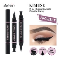 Bellein KIMUSE 2 i1 Liquid Eyeliner Pencil And Eyeliner Stamp Double-ended Eyeliner Pen Waterproof L