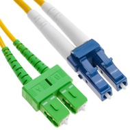 SC/APC to LC/UPC Singlemode 9/125um Duplex Fiber Optic Patch Cord, 2.0mm LSZH