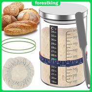 7Pcs Sourdough Starter Jar with Scale 900ml Large Capacity Sourdough Starter Container Reusable Glas