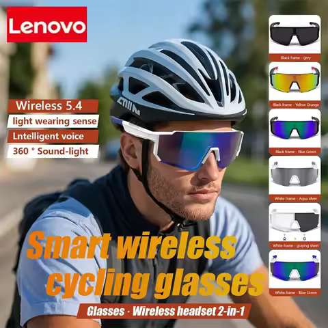 Lenovo AI Smart Glasses Newest Audio Outdoor Smart Glasses Wireless Bluetooth Call Music Cycling Spo