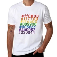 Kemeja-T Rainbow Hex Code t-shirt lelaki t-shirt grafik kapas untuk lelaki T-Shirt