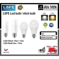 💥READYSTOCK💥 LSFE LED Bulb & Stick 9Watt/10Watt/12Watt/13Watt/15Watt  (3000k/6500k) E27 LED Mentol J