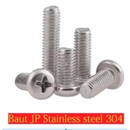 (1pcs) JP M10 x 40 Bolts M10 x 45/ M10 x 50 Philips Pan Bolts 304 stainless steel Plus Bolts Anti-Ru
