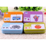 COGNITION PUZZLE - pairing puzzle box tin/ matching puzzle flash card/ Puzzle matching educational t