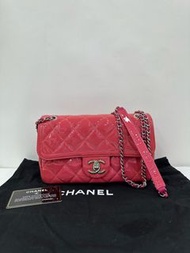 👜Chanel CF Pink Large Mini Bag Patent Leather Series No 20****香奈兒CF大mini 漆皮鏈條包 粉色 20開