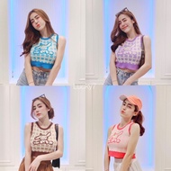 Sleeveless top, sleeveless, yarn, cartoon pattern, Cinnamollo, sleeveless crop top, bang bang.