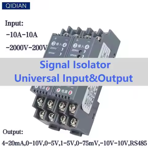 0-10V Passive DC Voltage Analog 4-20mA Signal Conditioner Signal Isolator 0-20mA 0-75mV Signal Conve