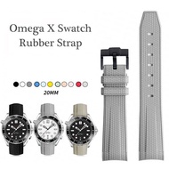 Watch Band for Omega X Swatch Joint MoonSwatch Strap Seamaster 300 Men Women 20mm Rubber Silicone Cu