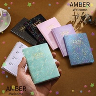 AMBER Appointment Book, with Calendar Pocket 2026 Agenda Book, Mini A7 Diary Weekly Planner School O