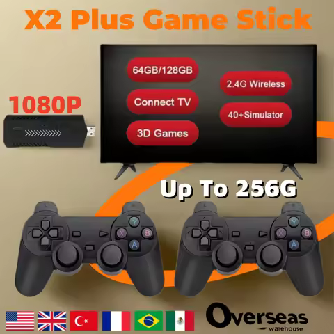 X2 Plus Game Stick GD10 Pro 4K Game Player 3D HD Retro Video Game Console 50 Emulator 2.4G Double Wi