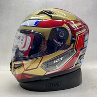 KYT K2 RIDER MARVEL IRON MAN I PAKET GANTENG I HELM FULL FACE DOUBLE VISOR IRIDIUM SPOILER