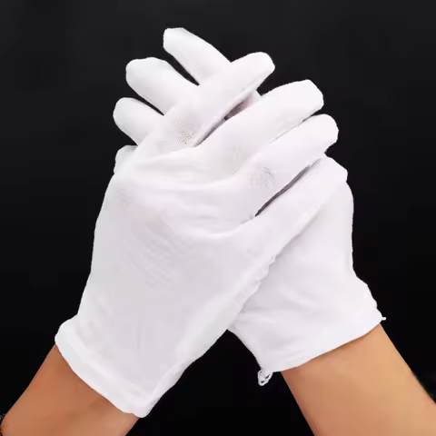 1pair White Cotton Gloves Men Formal Tuxedo Uniform Gloves Honor Guard Parade Ceremony Costume Cospl