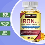Iron Supplement - Iron Bisglycinate with Vitamin C, B6, Folate & B12, Non-Constipating, Stomach
