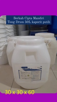 tong tempat sampah 50liter bekas kaporit drum air berkualitas lengkap Tutup