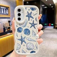 Ocean 1pc Colorful Painted Starfish, Seashell, Conch Macaron Phone Case For Samsung Galaxy S25, S24,