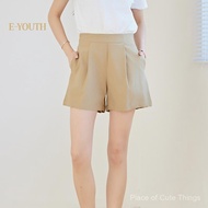 Eyouth 20167 High-Waist A-Line Shorts|Minimalist Pleated Shorts