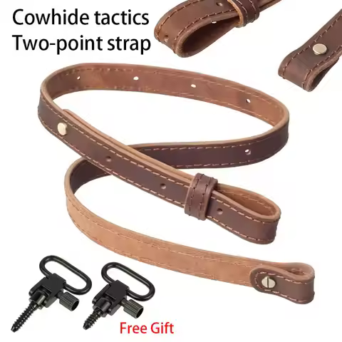 Tactical Genuine Leather Gun Sling Swivel Mount Rifle Shotgun Strap for Ruger 10/22 Remington 870 Ga