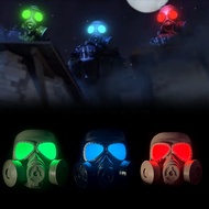 Luminous Mask Airsoft CS Cosplay Clothing Protection Full Face LED Gas Mask Skull Adjustable Strap C