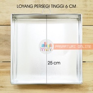 6cm HIGH SQUARE MOLD SIZE 25x25cm Cake / Cake / Bolu / Tart Mold