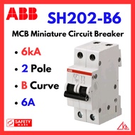 ABB MCB SH202-B6 6kA B Curve 6A 2Pole Miniature Circuit Breaker