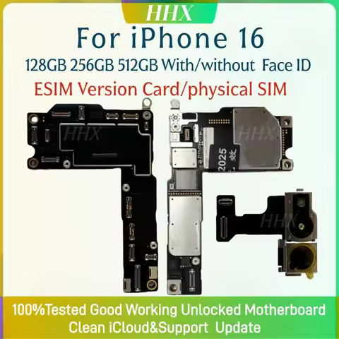 512GB Mainboard Clean ICloud With System For iPhone 16 256GB Logic Board 128GB Full Function Support