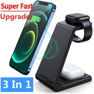 3 in 1 Wireless Charger Stand Fast Charging Dock Station for iPhone 14 13 12 11 X 8 Apple Watch 8 7 6 iWatch Airpods Pro