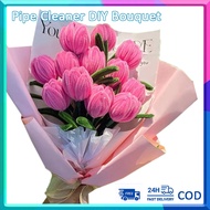 300pcs30cm Extra Thick Fuzzy Wire Flower Set DIY Artificial Flower Handmade Decor Holiday Gift