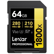 Lexar Gold Series Professional 1800x 64GB UHS-II SDXC Memory Card Lexar Gold Series Professional 180