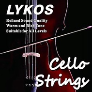 Lykos Cello Strings 1 Full Set A D G and C for 3/4 and 4/4 Size Cello, Experience the Rich and Power