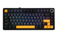Bàn phím AULA F75 (Đen + Xanh đậm + Cam/ Grey Wood V3 Switch) F75BBG