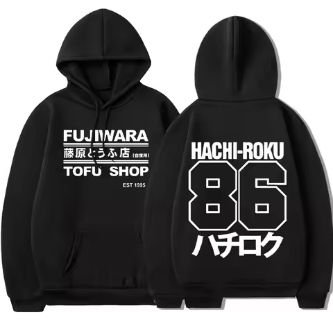 Initial D Manga Hachiroku Shift Drift Men Hoodie Takumi Fujiwara Tofu Shop Delivery AE86 Men Hoodies