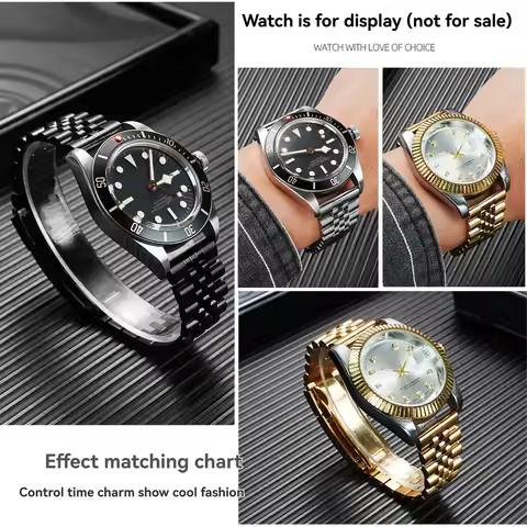 20mm 22mm Stainless Steel watchband For Rolex GMT Datejust Replace strap Seiko Tudor Universal metal