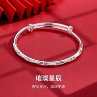 【Ship In 24H】手鐲女韓版不掉色银手链 Bracelet Adjustable For Women 銀 手鏈 999 純銀 Women Bracelet 【店铺热销】送妈妈足银手镯女满天星银