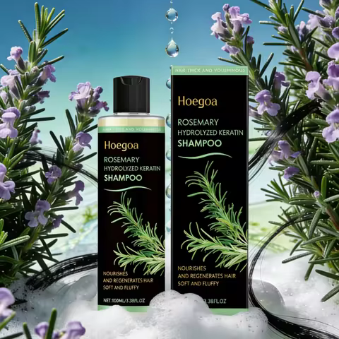 Hoegoa Rosemary Hydrolyzed Keratin Shampoo for Hair Growth Bald Head Hair Regrowth Hair Regeneration