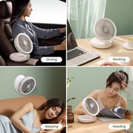 Edon Air Circulation Fan(7 inch) Auto Rotation Table Fan Wall Fan Rechargeable Fan with NightlightMY