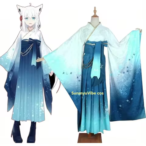 nekocos Hololive Shirakami Fubuki Kimono Cosplay Costume Custom Size